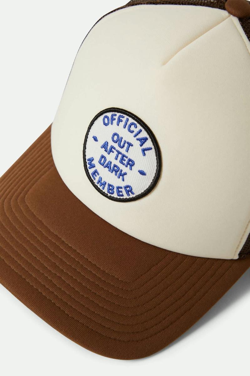 Brixton - Out After Dark NP HP Trucker Hat in Pinecone Brown / Whitecap