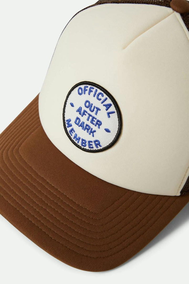 Brixton - Out After Dark NP HP Trucker Hat in Pinecone Brown / Whitecap