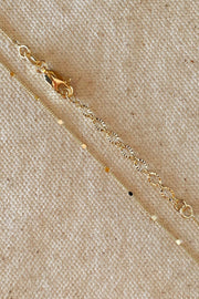 GoldFi - 18k Gold Filled 1mm Curb Chain with Pressed Details 16 inch