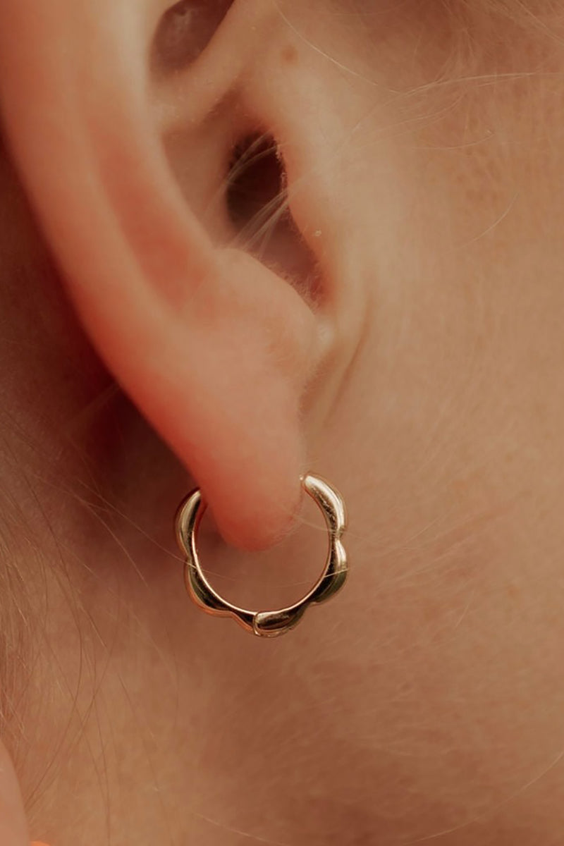 Mauve Jewelry Co. - Lola Floral Hoops in Gold Vermeil