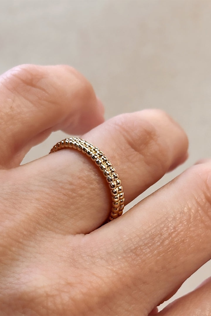 GoldFi - 18k Gold Filled Double Beaded Band Ring