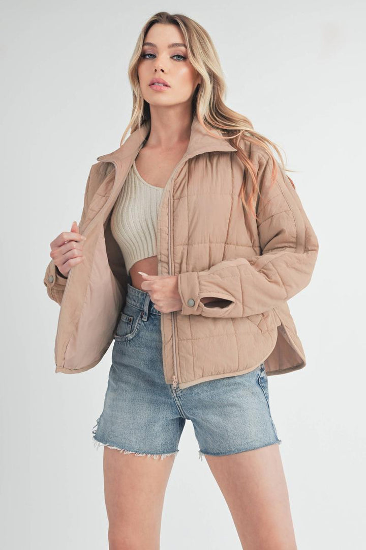 AEMI+CO - Bebe Puffer Jacket in Mauve Swoon
