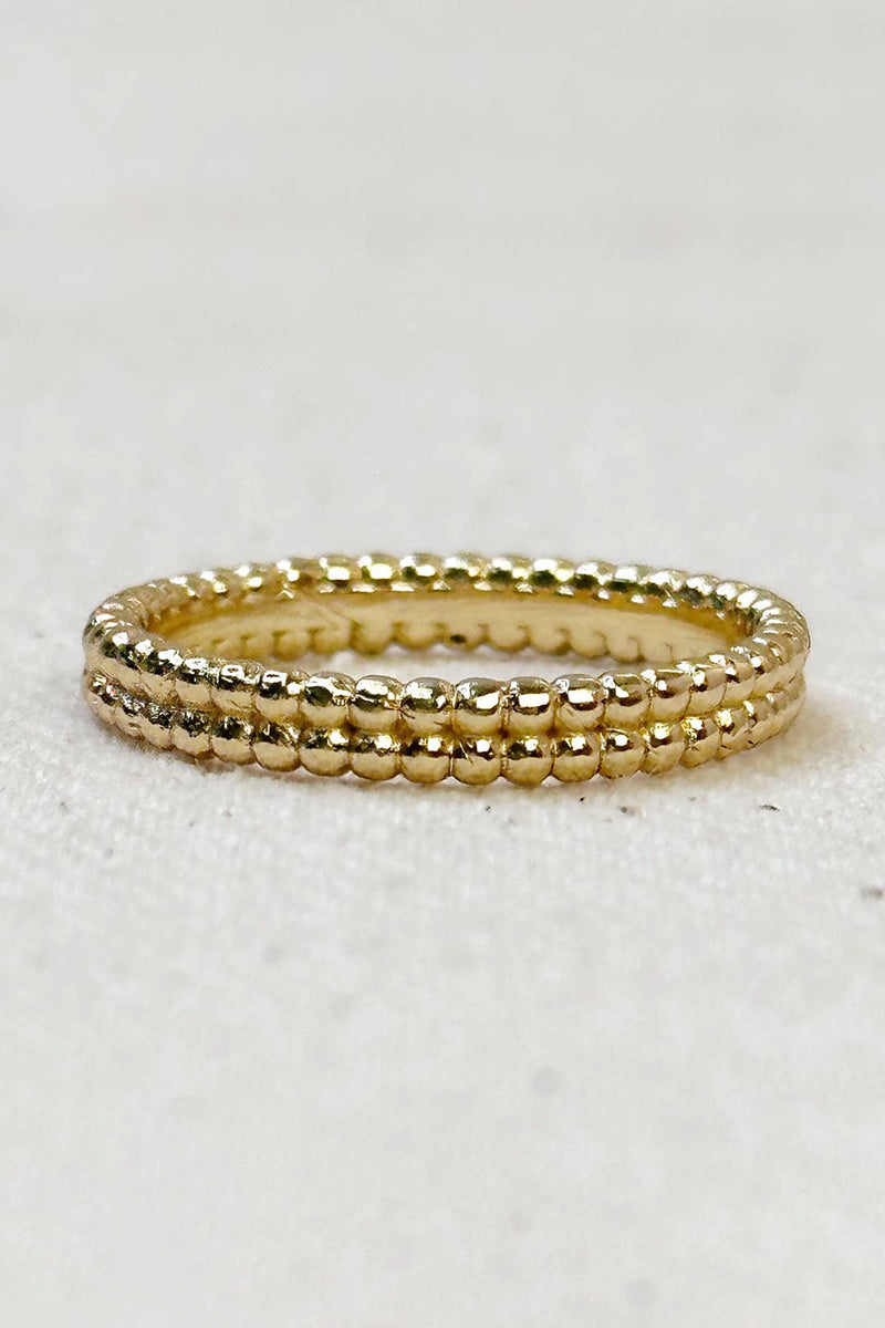 GoldFi - 18k Gold Filled Double Beaded Band Ring