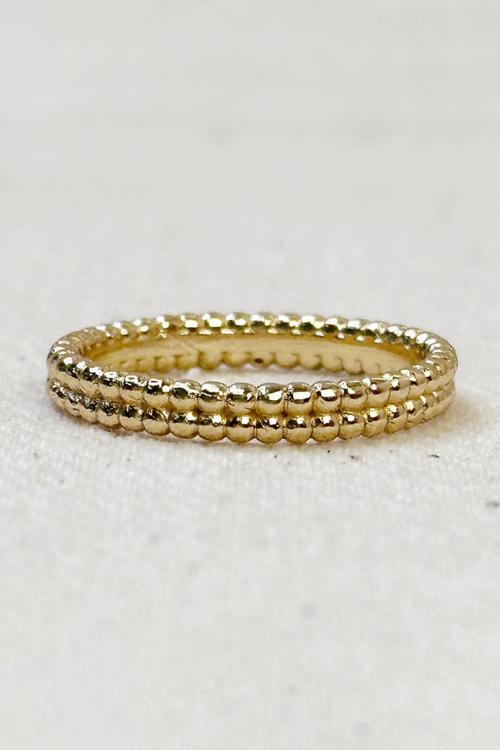 GoldFi - 18k Gold Filled Double Beaded Band Ring