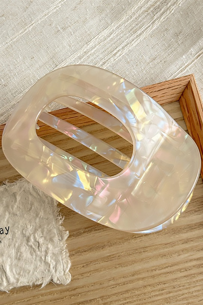 SoapElenGlen - Iridescent Oval Flat Hair Claw Clip