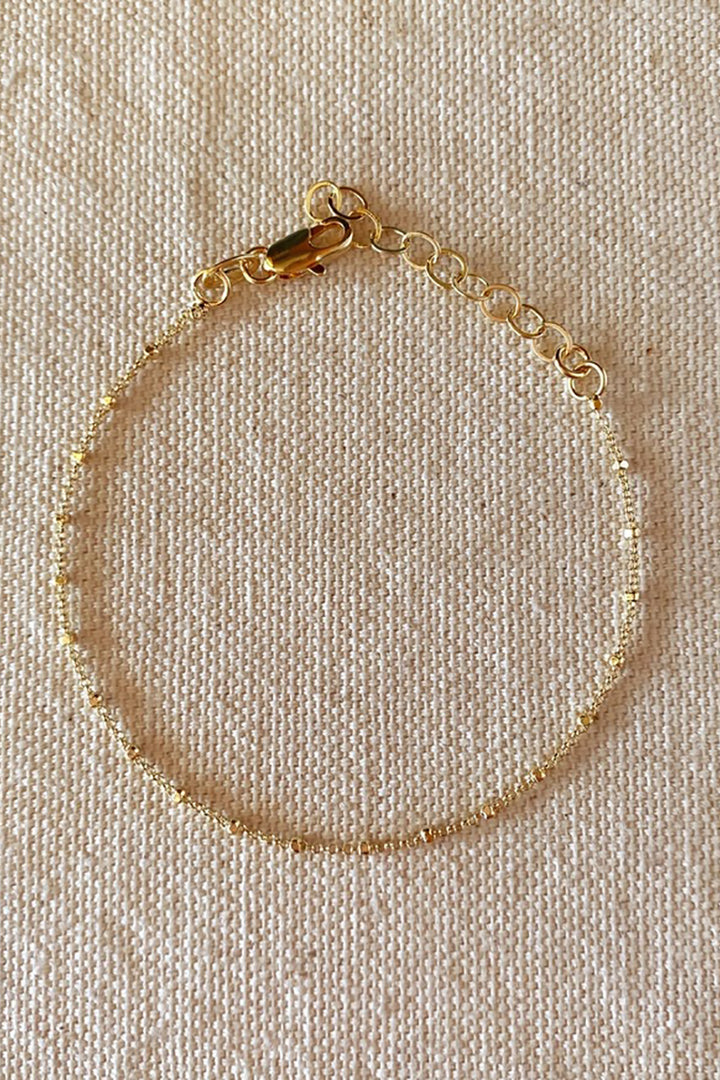 GoldFi - 18k Gold Filled 1mm Spaced Beaded Bracelet