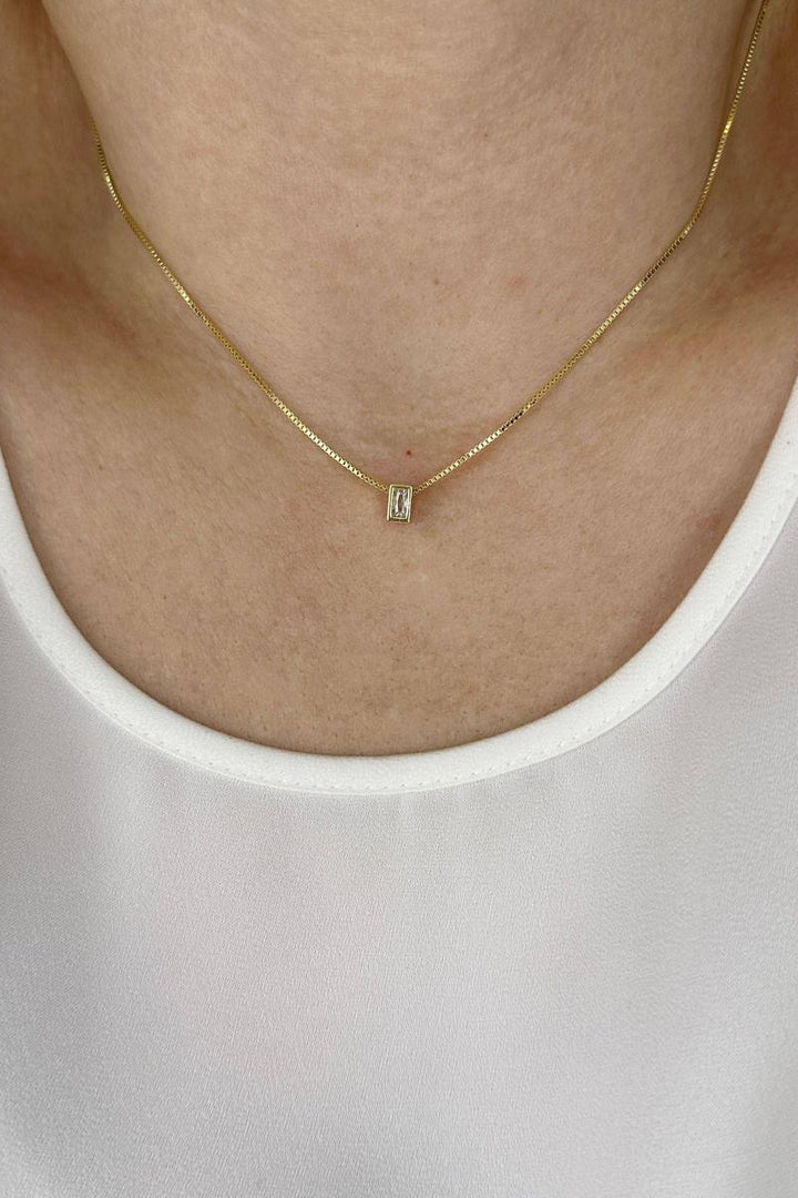 GoldFi - 18k Gold Filled Mini CZ Baguette Necklace