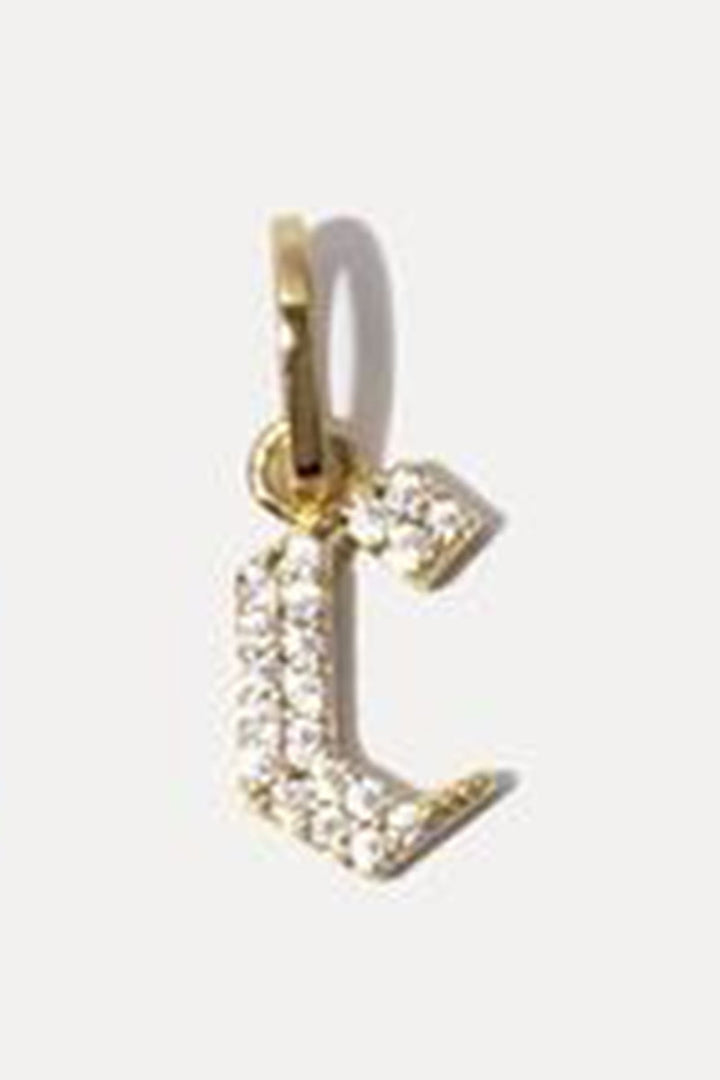 MIRANDA FRYE - Gothic Letters Charm in Gold - F