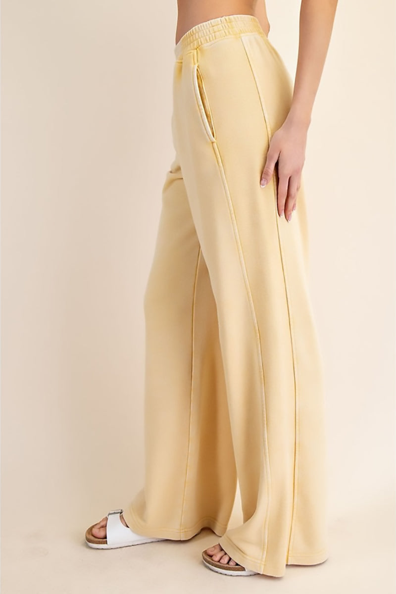 Rae Mode - Mineral Washed Ribbed Side Wide Pant