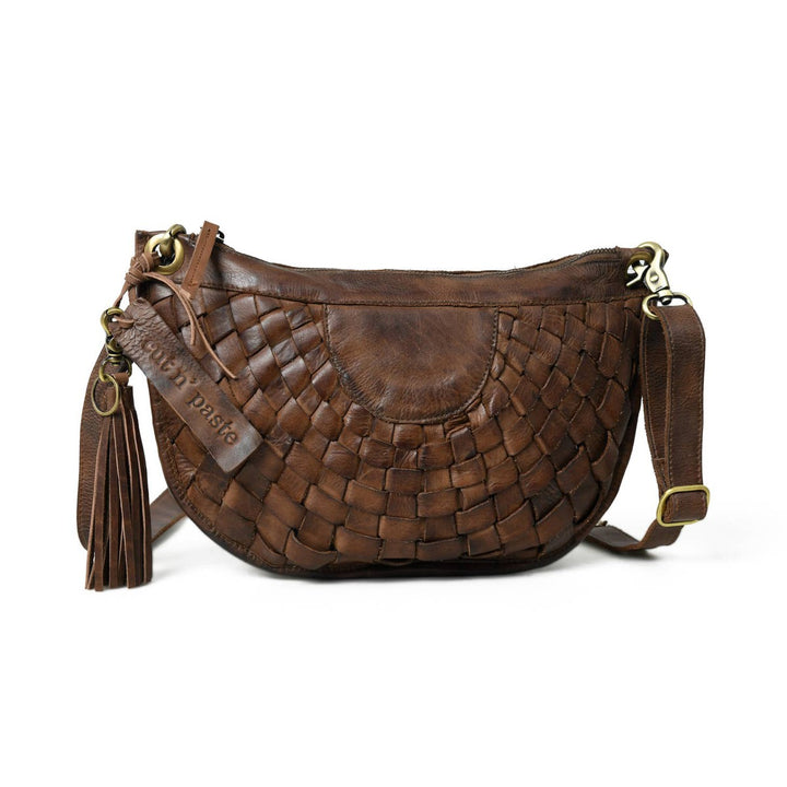 Cut n' Paste - "Moon" Cross Body Bag in Brown