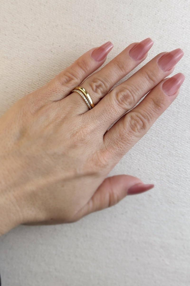 GoldFi - 18k Gold Filled Stackable Wave Ring - Size 5.5