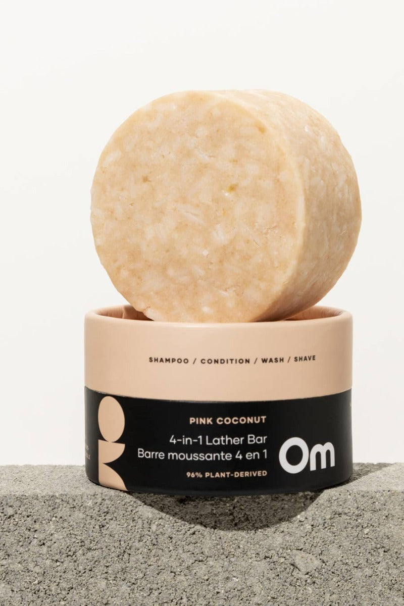 Om Organics - Pink Coconut 4 in 1 Lather Bar