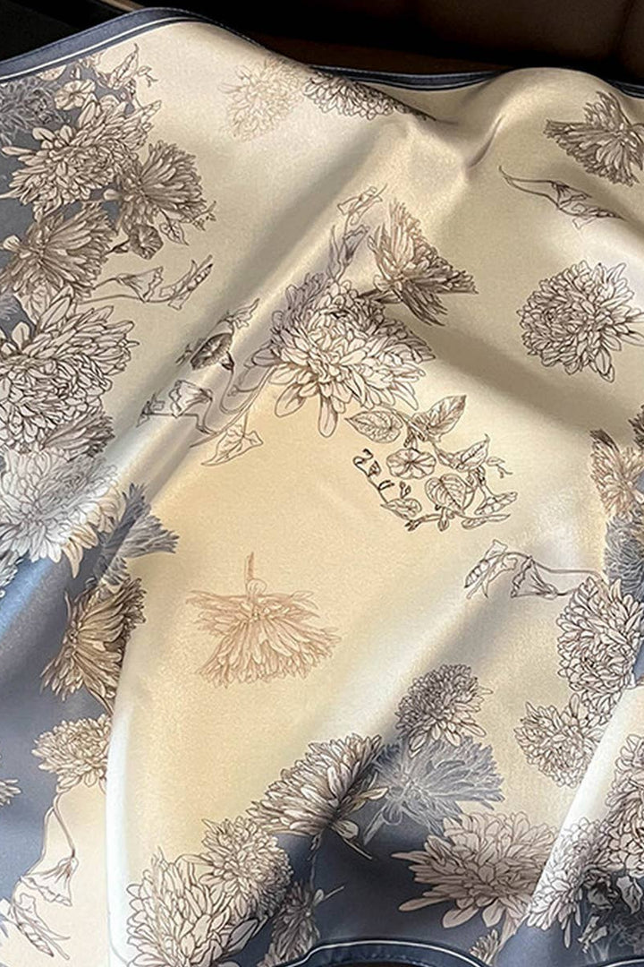 ACCITY - 100% Mulberry Silk Square Scarf