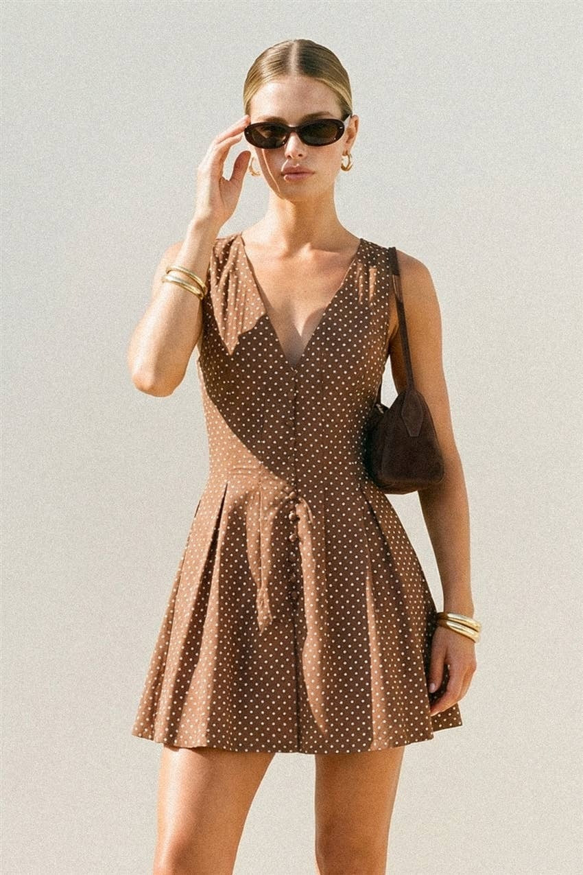 Dress Forum - Polka Dot Fit and Flare Mini Dress