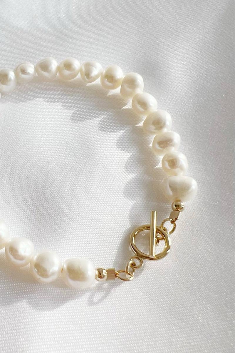 True by Kristy Jewelry - Saltwater Toggle Freshwater Pearl Gold Filled Bracelet