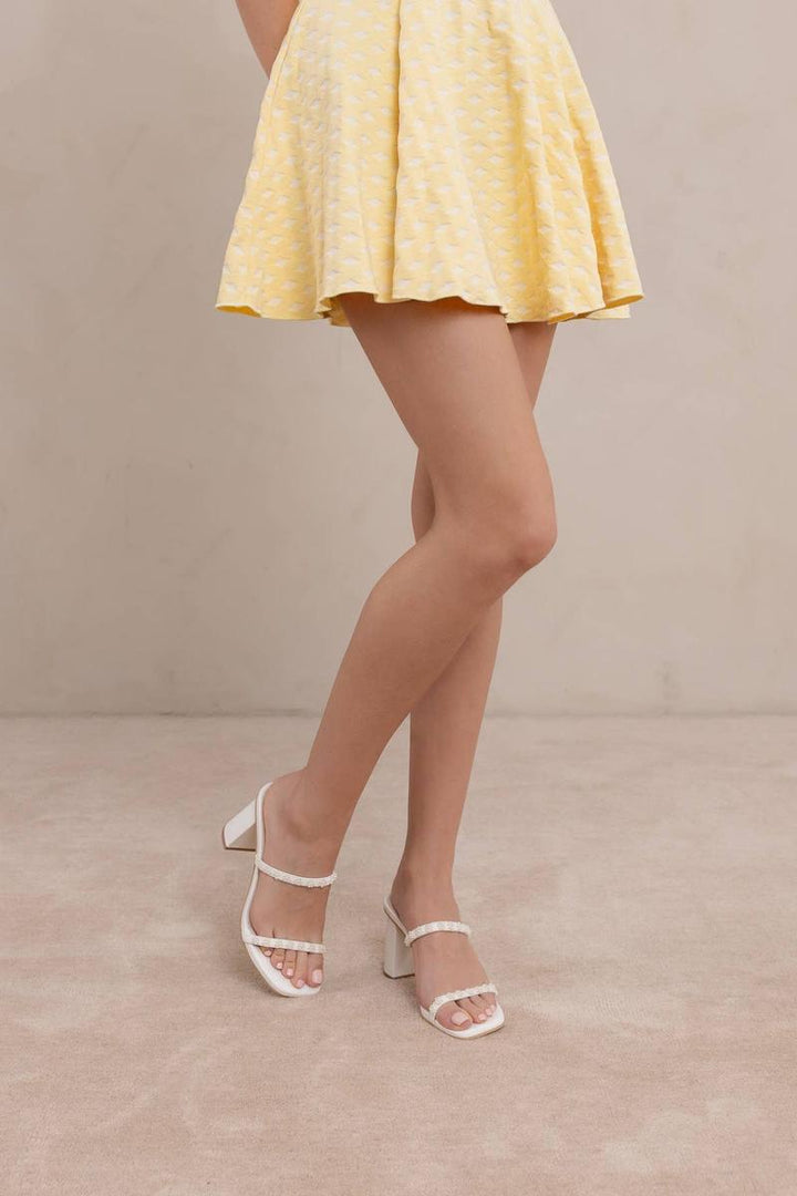 Oasis Society - The Phoebe Beaded Strap Heel in White