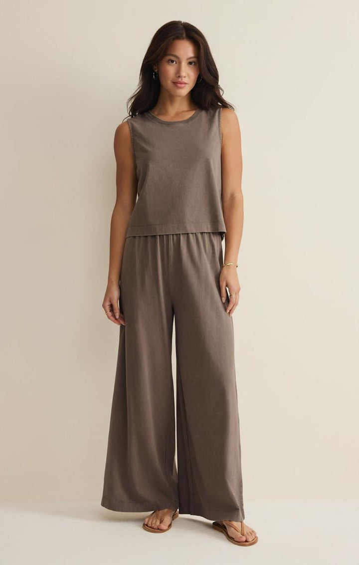 Z Supply - Scout Jersey Crop Flare Pant in Perfectly Taupe