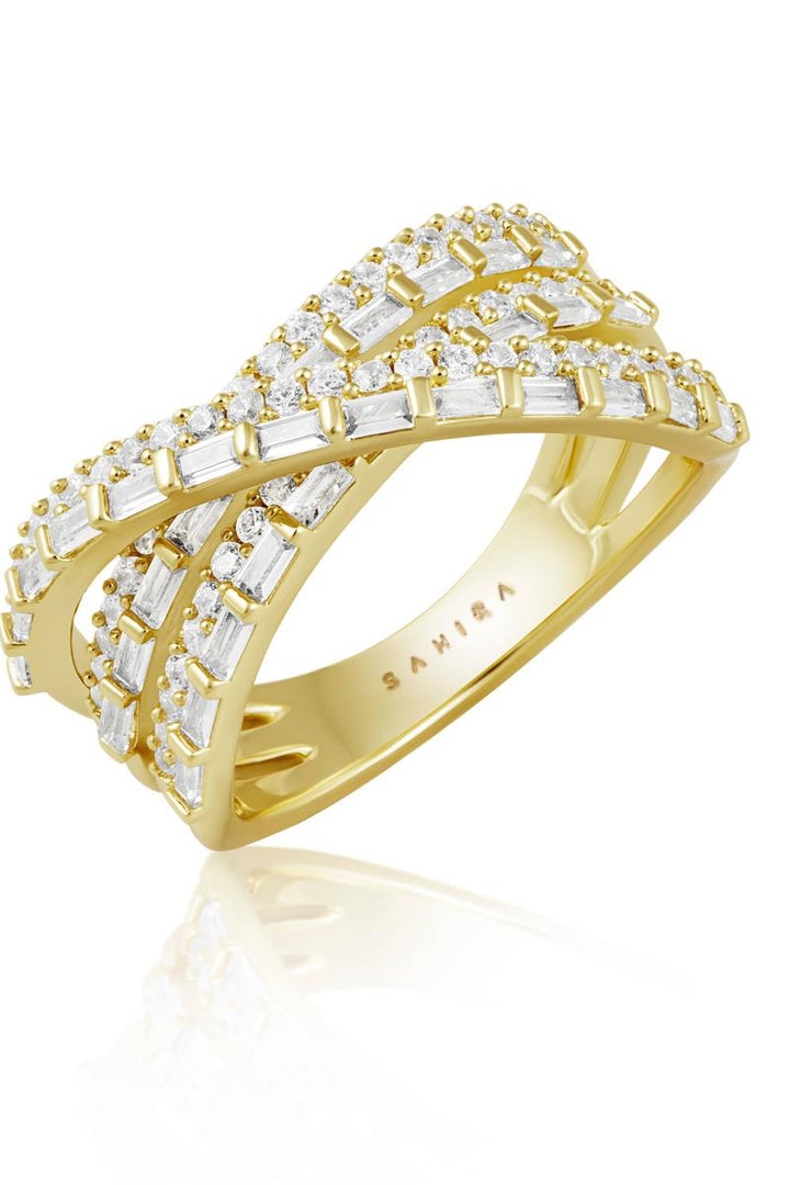 Sahira Jewelry - Rachel Criss-Cross Pave Ring - Size 6