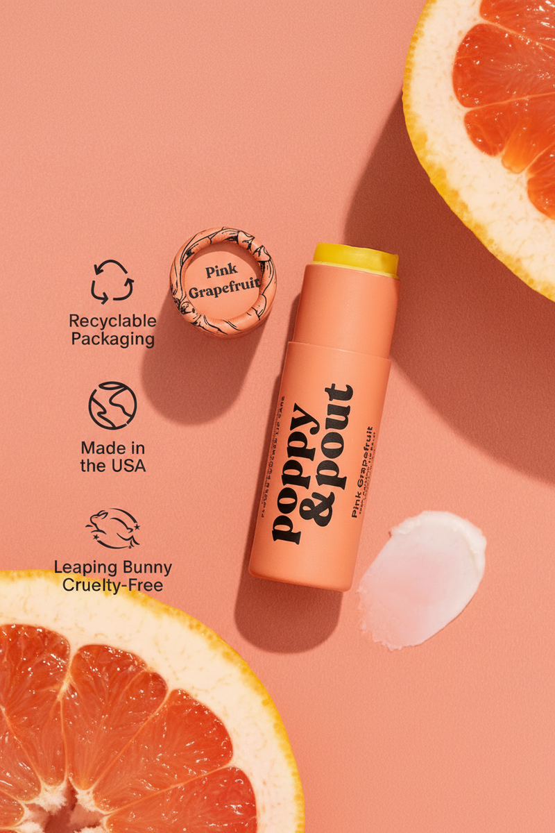 Poppy & Pout - Lip Balm, Pink Grapefruit