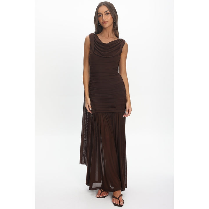 One and Only Collective - Cowl Neck Open Back Maxi Dress