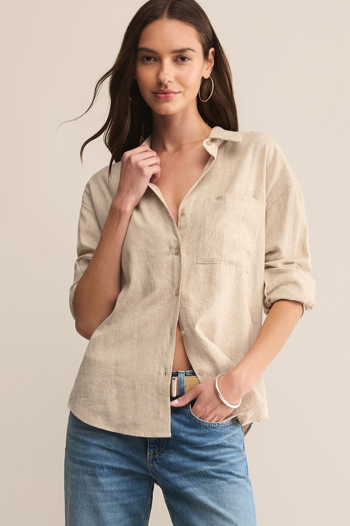 Z Supply - Alfie Button Up Shirt in Flax