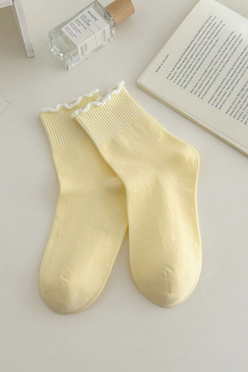 ACCITY - All-Match New Polka Dot Mid-Calf Socks