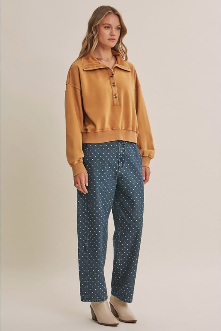 in february - Campfire Sky Nostalgic Mineral-Washed Terry Pullover