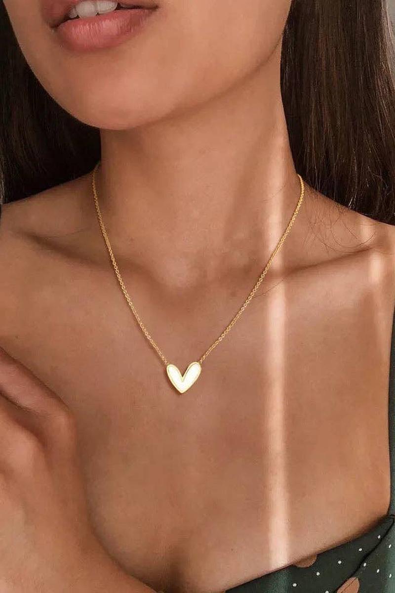 Sahira Jewelry - Abigail Mother Of Pearl Heart Necklace