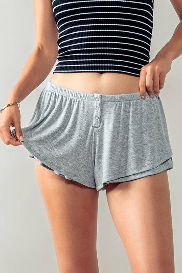 Urban Daizy - Bamboo Blend Ruffled Lounge Shorts