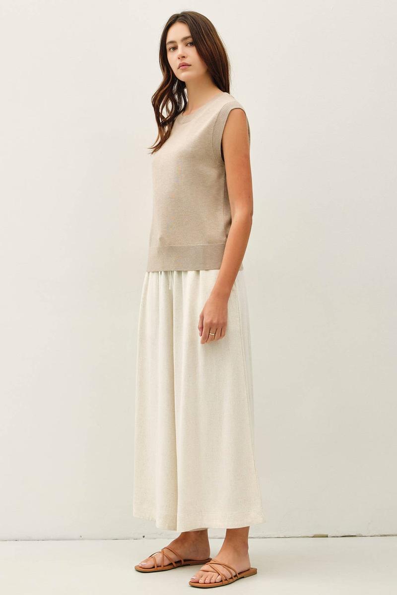 Be Cool - Linen Blend Cropped Palazzo Pants