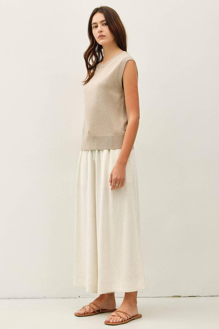 Be Cool - Linen Blend Cropped Palazzo Pants