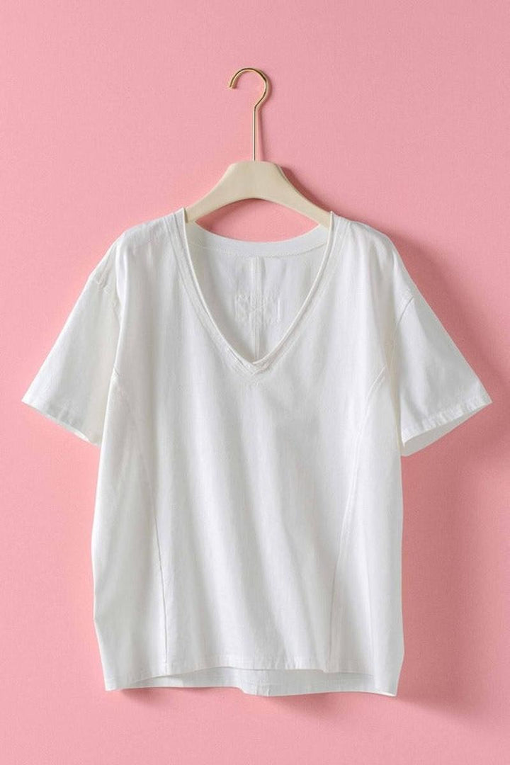Urban Daizy - Exposed Seam V-Neck Tee