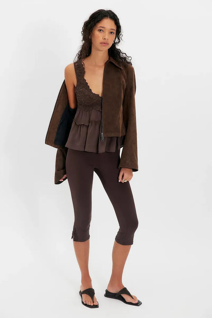 Free People - Petal Party Shapeless Cami in Shaved Chocolate