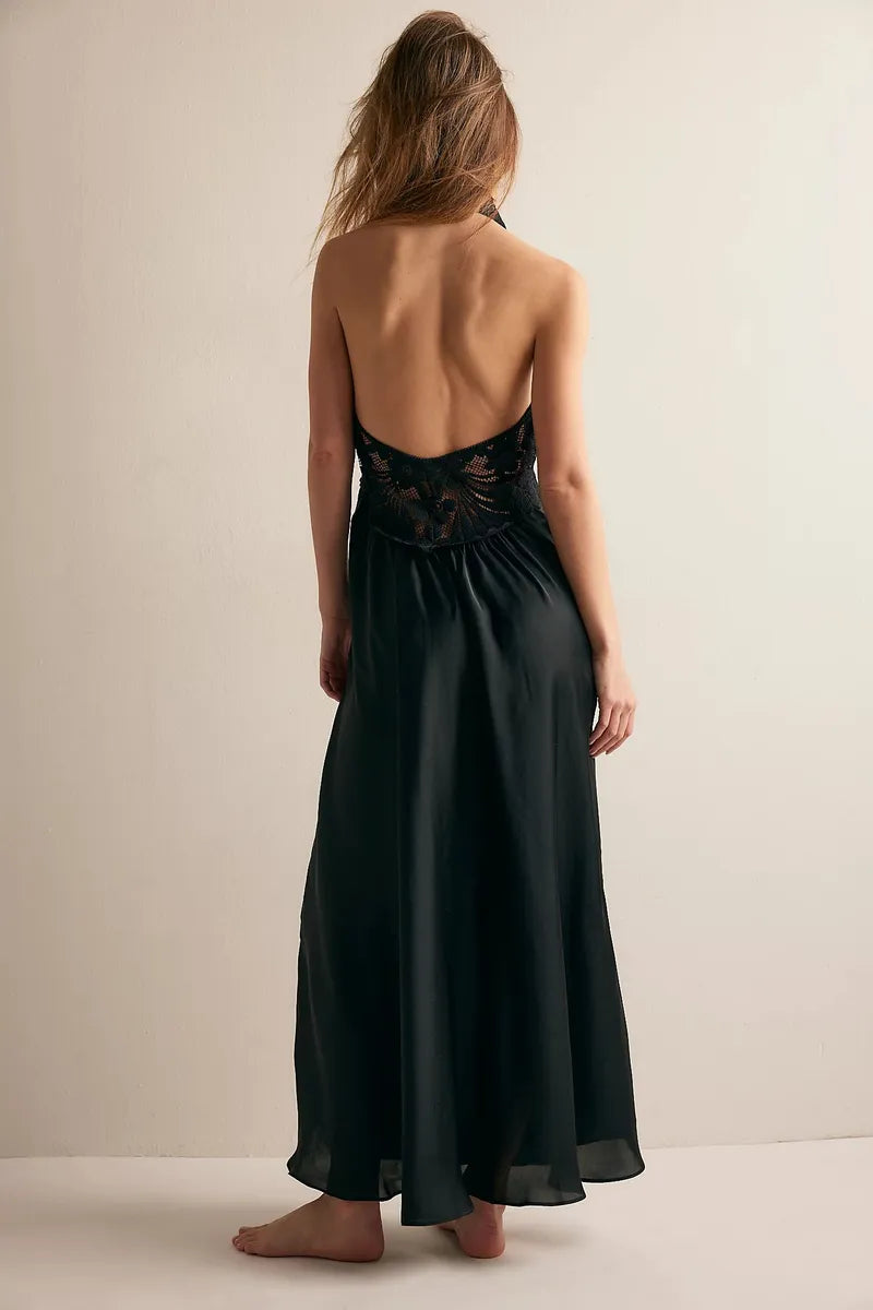 Free People - Petal Party Midi Slip in Black