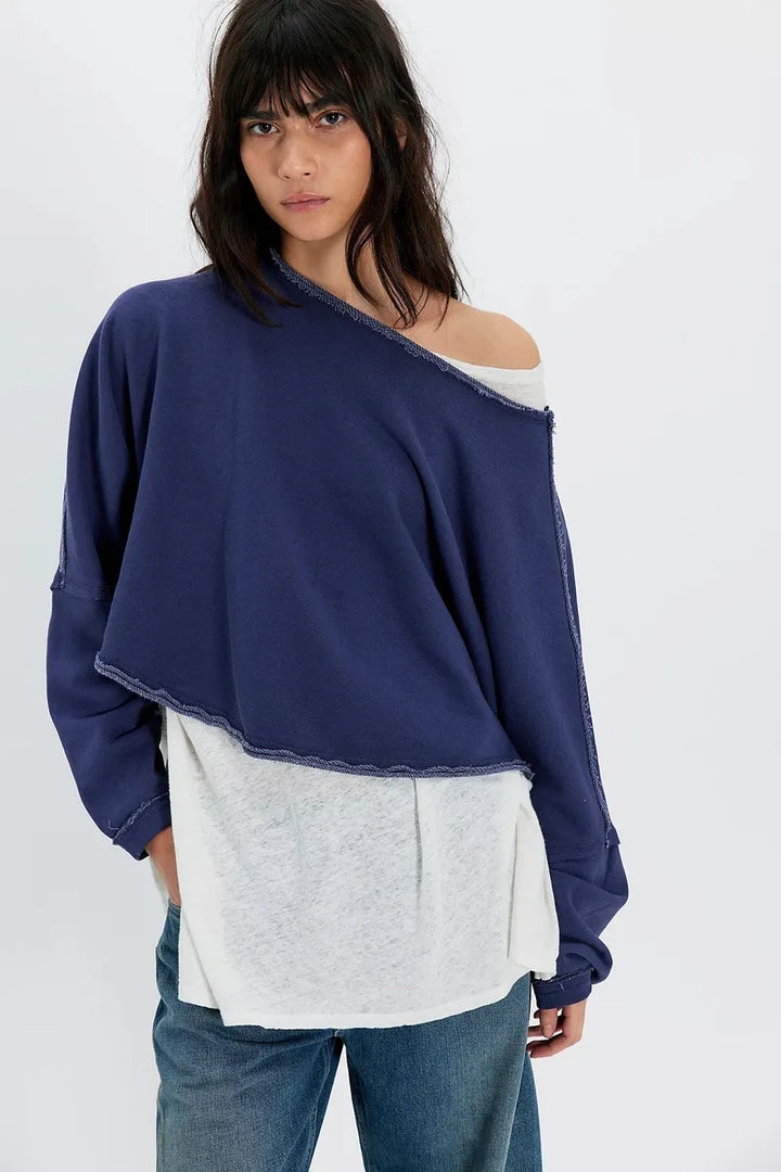 Free People - We The Free To The East Pullover in Navy Academy