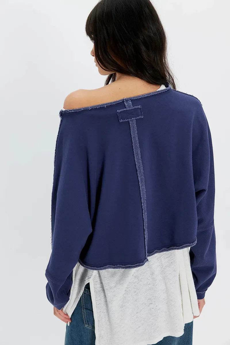 Free People - We The Free To The East Pullover in Navy Academy