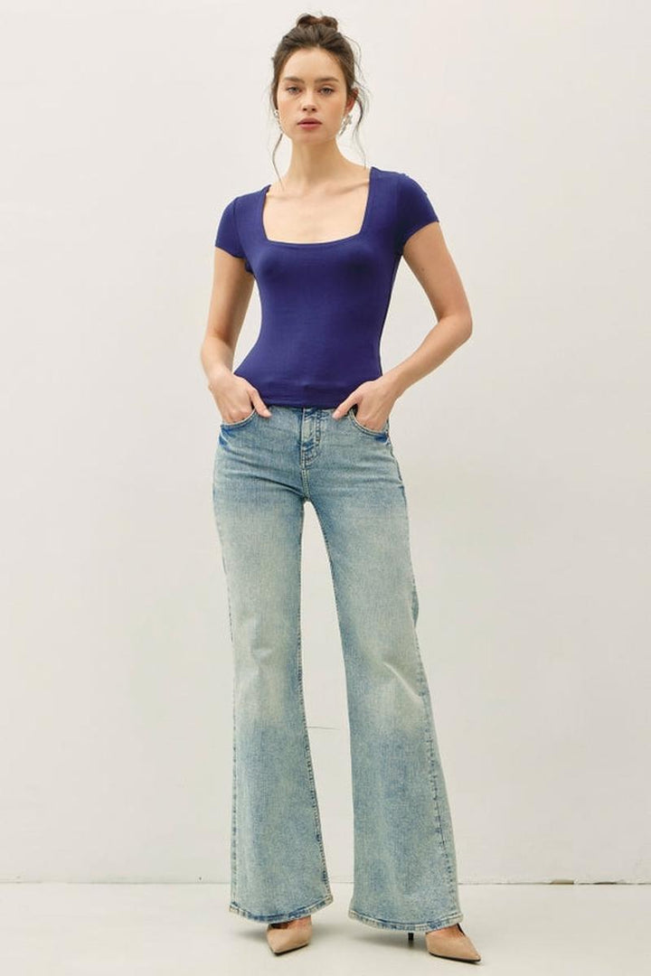 Be Cool - Square Neck Knit Tee