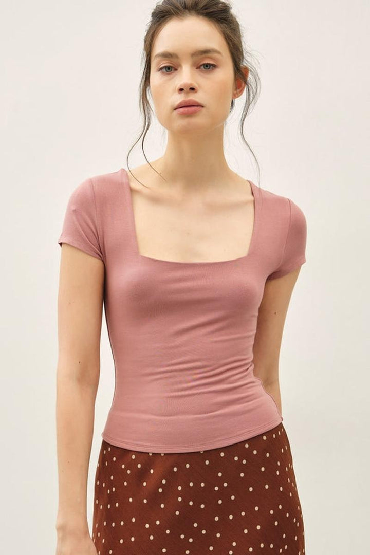 Be Cool - Square Neck Knit Tee
