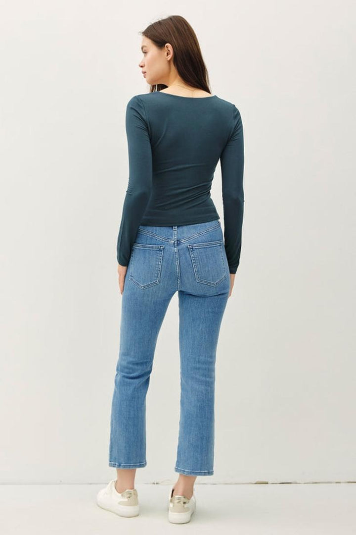 Be Cool - Basic Square Neck Long Sleeve Top