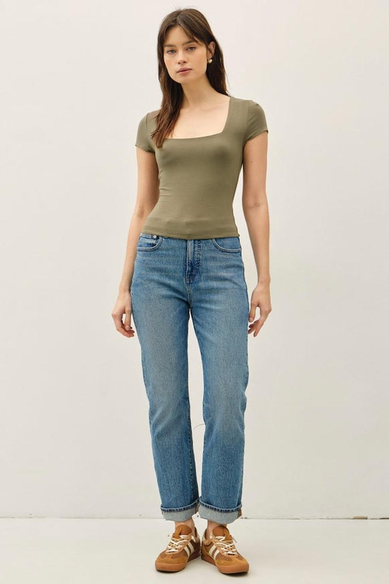 Be Cool - Square Neck Knit Tee