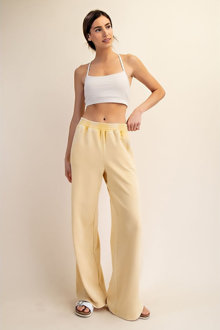 Rae Mode - Mineral Washed Ribbed Side Wide Pant