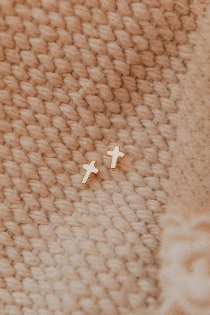 Mauve Jewelry Co. - Cross Studs in Gold Filled