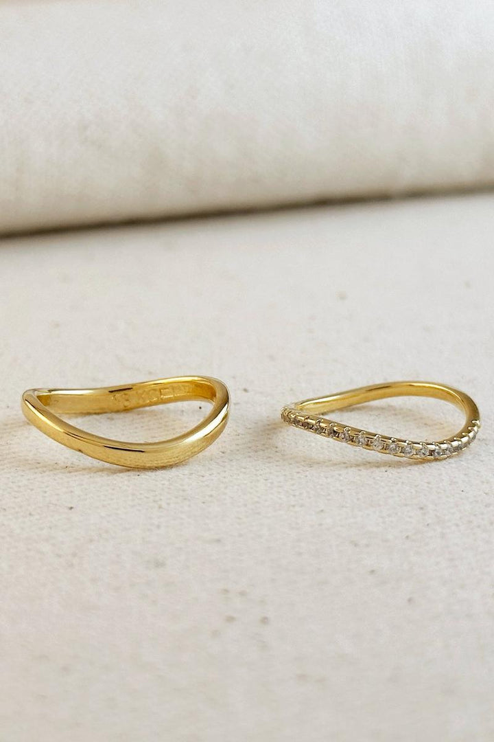 GoldFi - 18k Gold Filled Stackable Wave Ring - Size 5.5