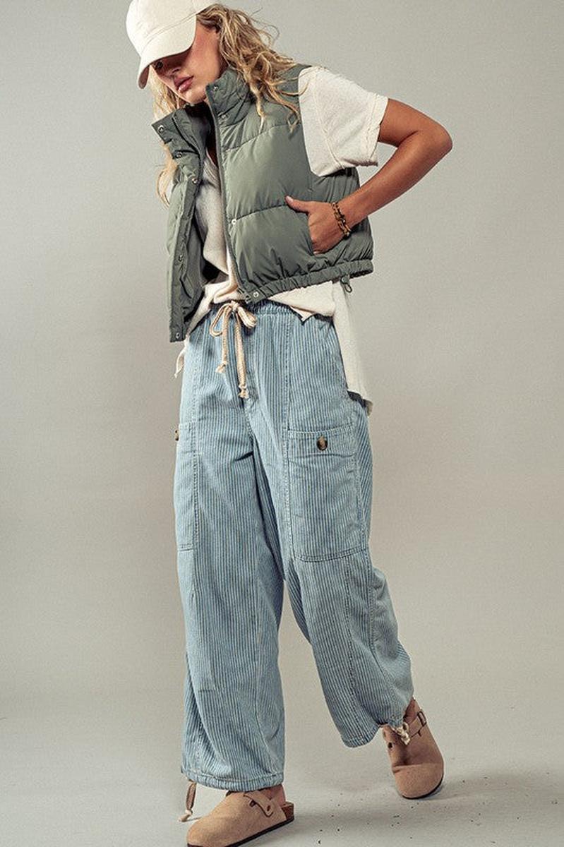 Urban Daizy - Essential Puffer Down Vest with Adjustable Hem