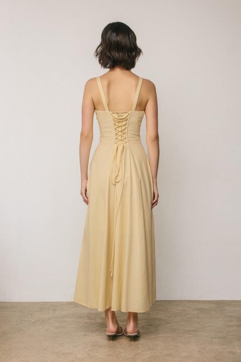 Dress Forum - Linen Sweetheart Dipped Waist Corset Dress