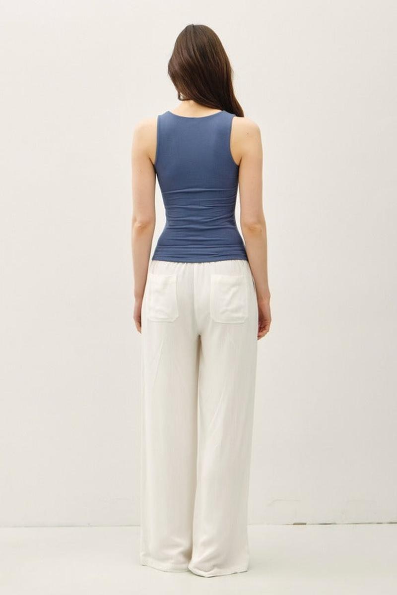 Be Cool - Restock-Soft Core-Double Lined Basic Square Neck Tank in Teal