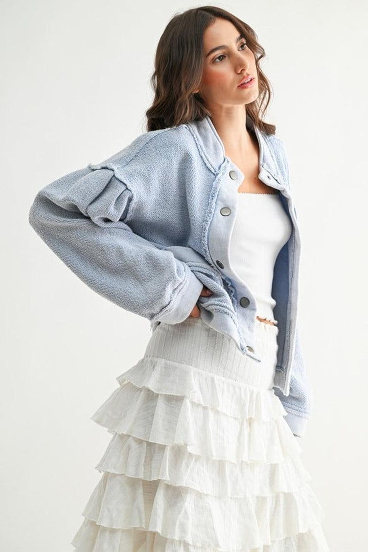 Camellia - Boucle Textured Button-Up Jacket