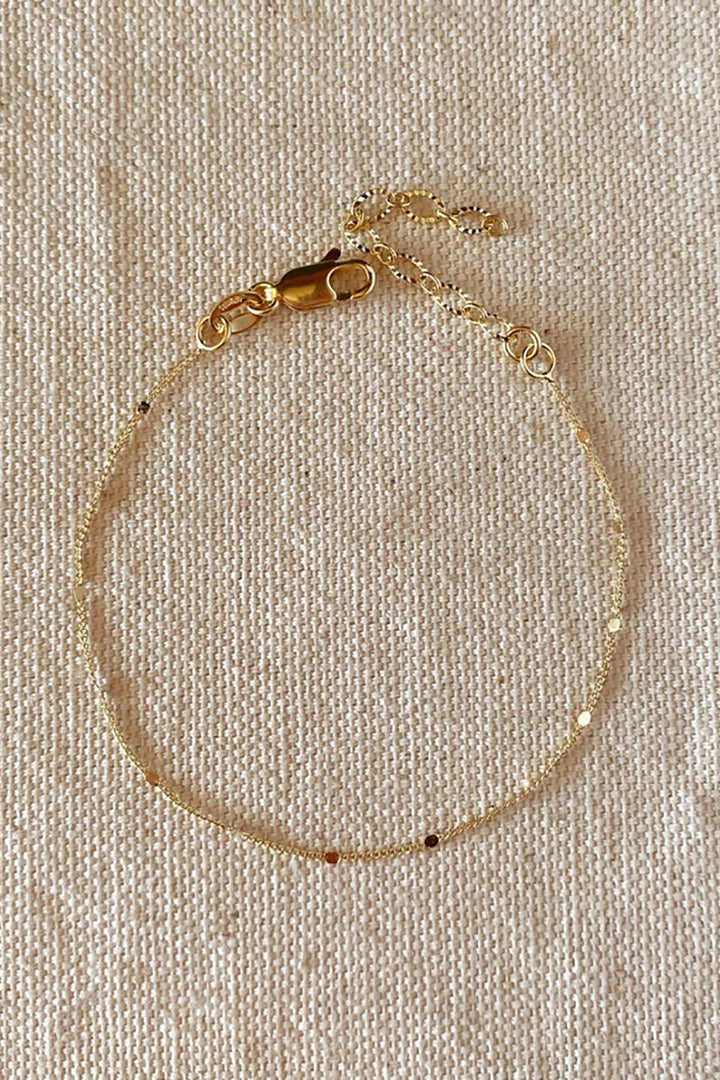 GoldFi - Curb Bracelet with Pressed Details in Gold - 1mm