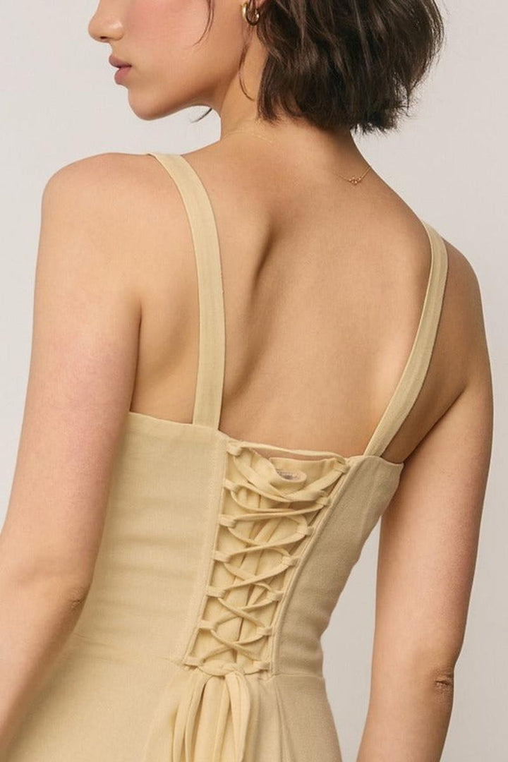Dress Forum - Linen Sweetheart Dipped Waist Corset Dress