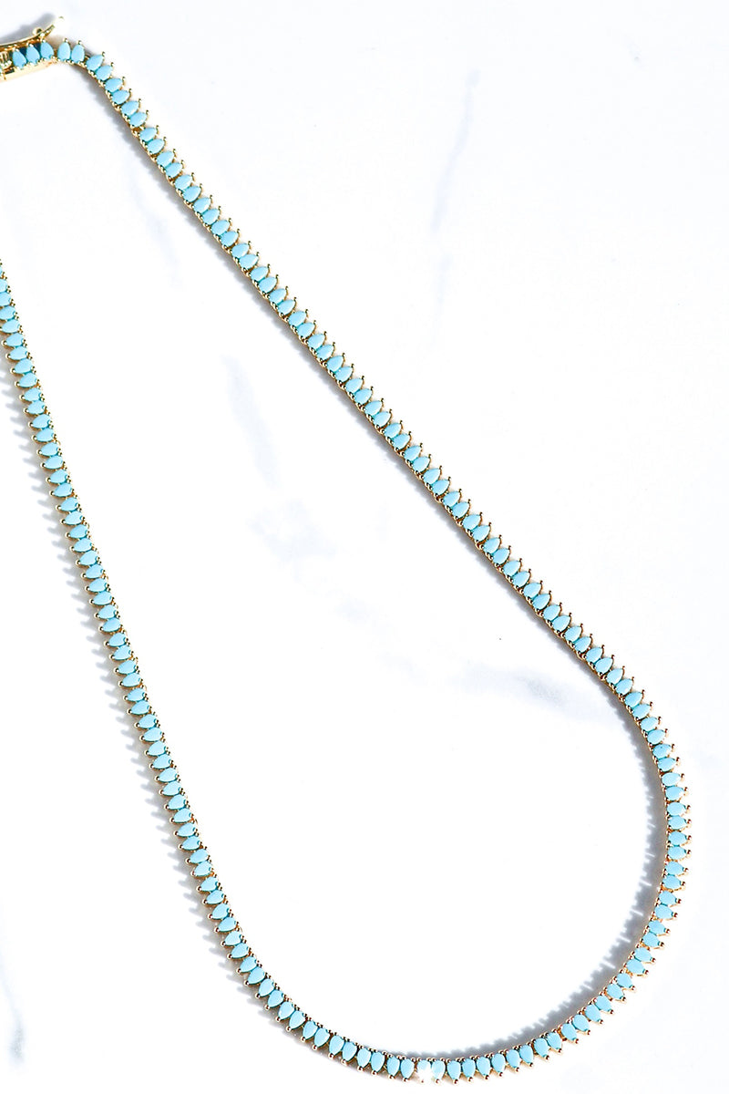 Native Gem - Symphony Necklace with Turquoise in 14k Gold Vermeil